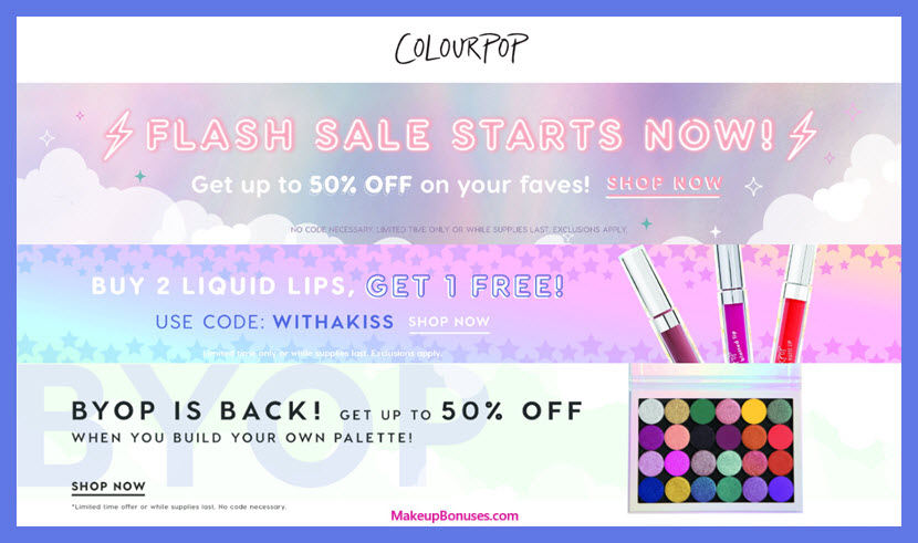 ColourPop Cosmetics Sale - MakeupBonuses.com