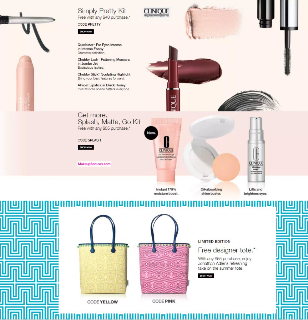 Clinique Free Gifts With Purchase Offers Makeup Bonuses