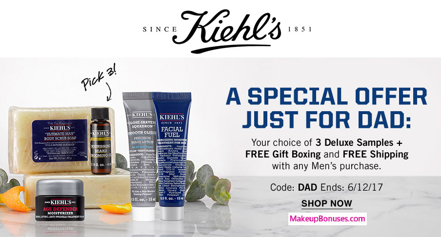 Kiehl's 3-pc Free Gift with Purchase - Makeup Bonuses