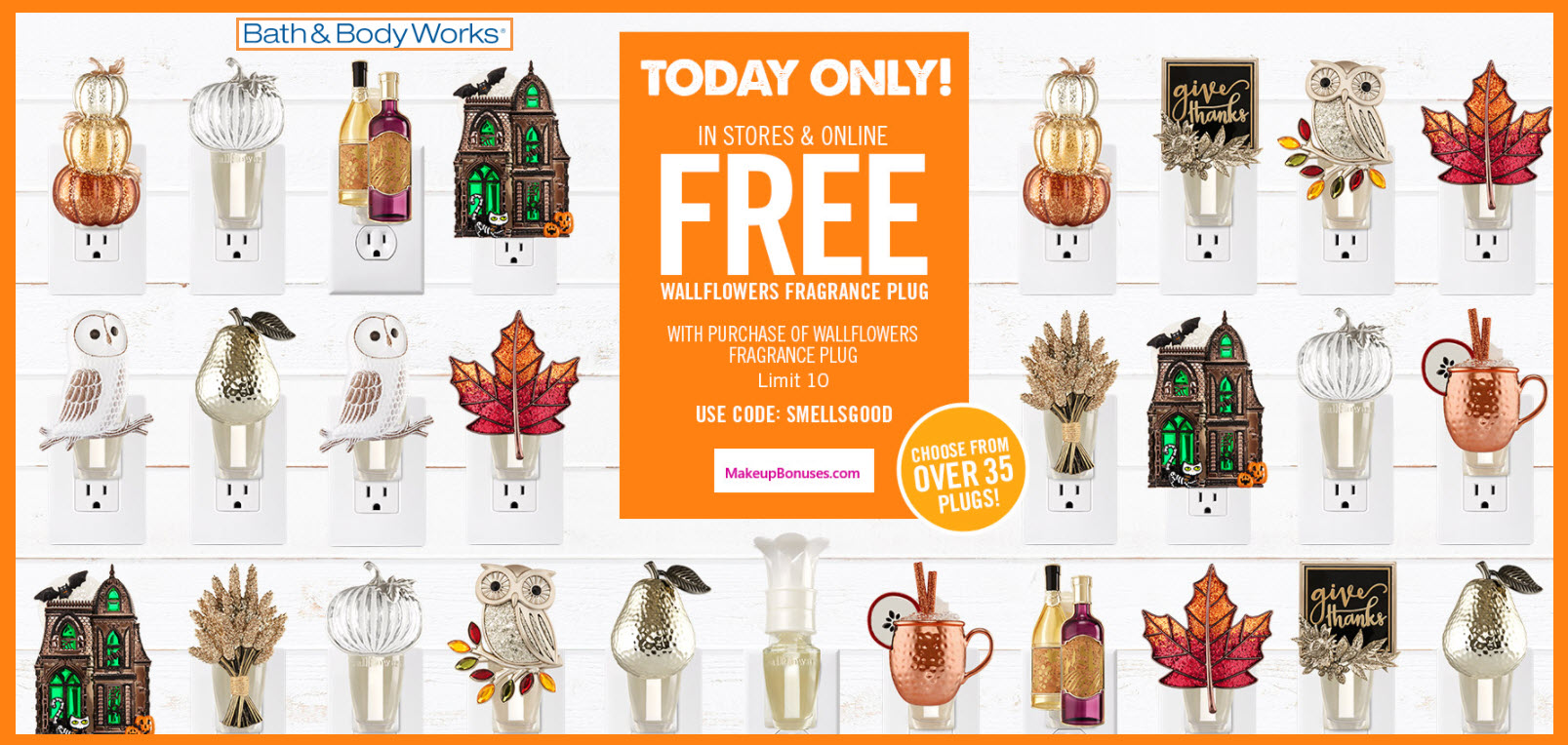Bath & Body Works Buy 1, Get 1 Free Adorable fall-themed Wallflower...